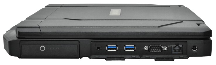 Batería, auriculares de 3,5 mm, 2 x USB-A 3.1 Gen 2, RS-232, LAN RJ45