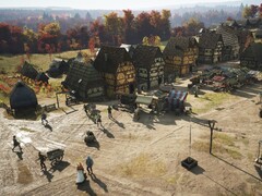 Un pueblo en Manor Lords. (Fuente de la imagen: Salvic Magic)