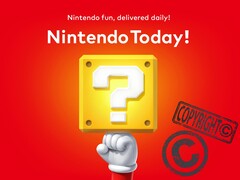 La aplicación Nintendo Today! con el símbolo de copyright (Fuente de la imagen: Nintendo of America, Laws.com con modificaciones)
