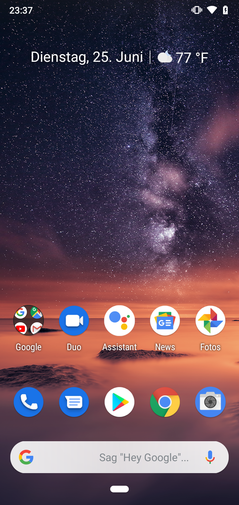 Pantalla de inicio predeterminada