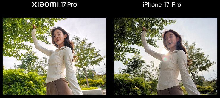 Comparación de las primeras cámaras del Xiaomi 17 Pro y el iPhone 17 Pro (Fuente de la imagen: Lu Weibing)