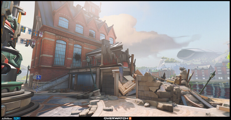 Las calles sembradas de escombros y los interiores parcialmente destruidos de Overwatch 2 ponen de relieve la narrativa ambiental que hay detrás de los espacios de las misiones del juego marcados por el conflicto.