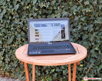 Asus VivoBook X751BP outside in the shade