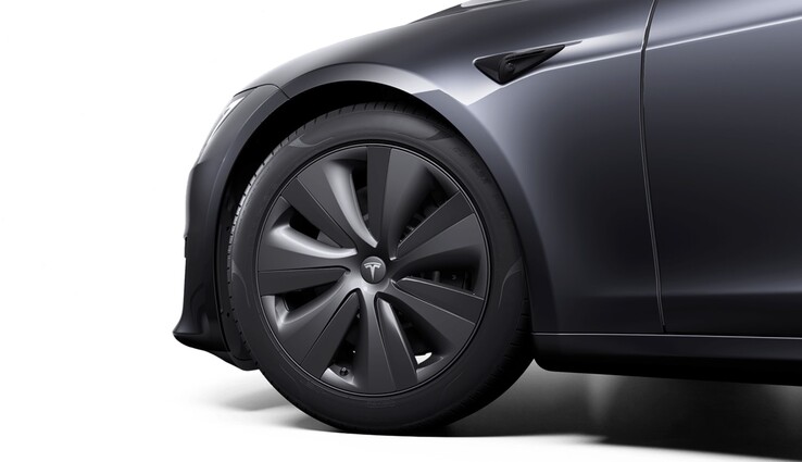 Vista del borde del nuevo color Stealth Grey de Tesla
