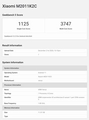 Mi 11. (Fuente de la imagen: Geekbench vía @yabhishekhd)