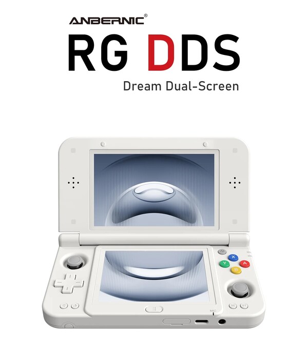 La Anbernic RG DDS está disponible en tres colores, incluido Glacier White (en la imagen).