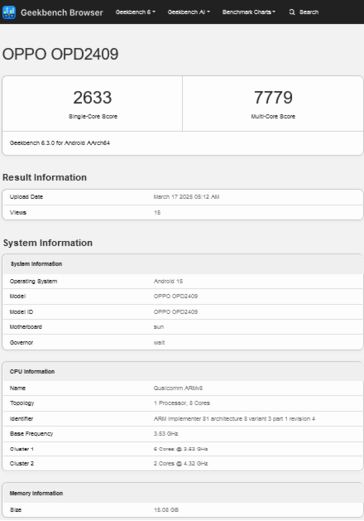 ...mientras que el "Oppo Pad 4 Pro" se cuela en Geekbench. (Fuente: 3C vía MySmartPrice, Geekbench)