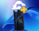 Maqueta de la consola PS6 con el logotipo de juego en la nube de PlayStation