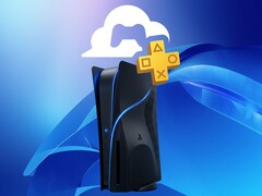 Maqueta de la consola PS6 con el logotipo de juego en la nube de PlayStation