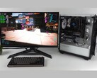 Un PC de juegos económico con un Intel Arc A380 y una Nvidia RTX 3060 ejecutando Cyberpunk 2077 utilizando Lossless Scaling para la generación de fotogramas con doble GPU, mostrando contadores de FPS en pantalla (Fuente de la imagen: ETA PRIME a través de YouTube)