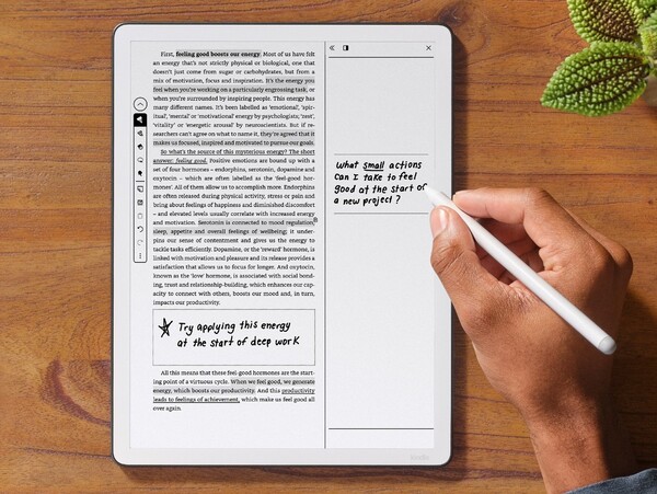 El Kindle Scribe (3ª Generación) tiene una pantalla más grande de 11 pulgadas y una experiencia de escritura mejorada. (Fuente de la imagen: Amazon)
