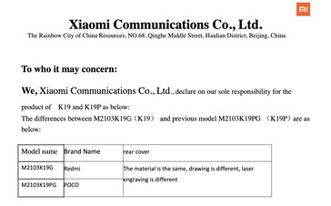 Xiaomi presenta una declaración de diferencias entre el Note 10 5G y el nuevo teléfono POCO. (Fuente: FCC vía MySmartPrice)