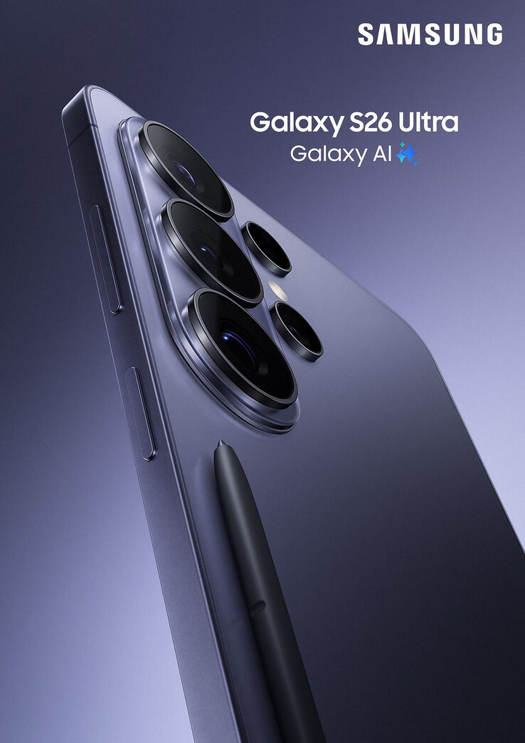 Un primer póster promocional oficial de Samsung para el Galaxy S26 Ultra.