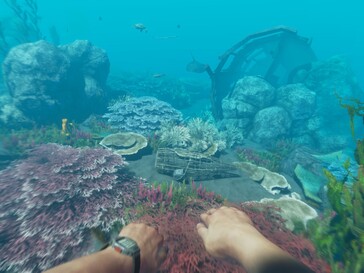 Los jugadores también pueden explorar el mundo submarino en Stranded Deep.
