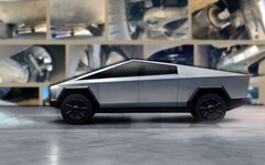 Las fotos espía de un Tesla Cybertruck averiado han revelado su sistema de suspensión. (Fuente de la imagen: Tesla & Electrek - editado)