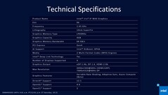 Especificaciones del Intel Xe Max dGPU. (Fuente: Intel)