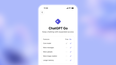 Las suscripciones como la de ChatGPT-Go ofrecen, entre otras cosas, límites de uso más elevados y funciones avanzadas.