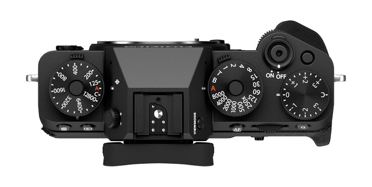 Se prevé que los diales de ajuste de la parte superior se rediseñen con respecto a la Fujifilm X-T5 que aparece en la imagen.