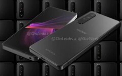 Los renders conceptuales del Sony Xperia 1 IV filtrados por @OnLeaks/GizNext insinuaban un sistema de triple cámara. (Fuente de la imagen: GizNext/Sony - editado)
