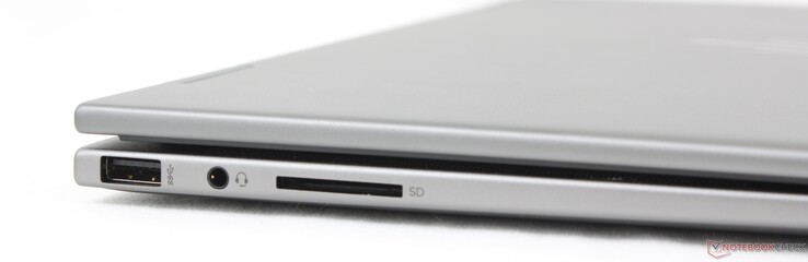 Izquierda: USB-A 10 (10 Gbps), auriculares de 3,5 mm, lector de tarjetas SD
