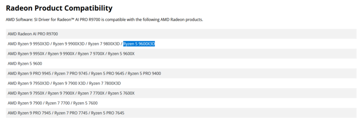 AMD Ryzen 5 9600X3D listado en línea (fuente de la imagen: AMD)