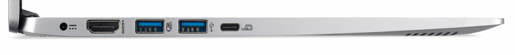 Izquierda: adaptador de corriente, HDMI, 3x USB 3.1 Gen 1 (2x Tipo A, 1x Tipo C)