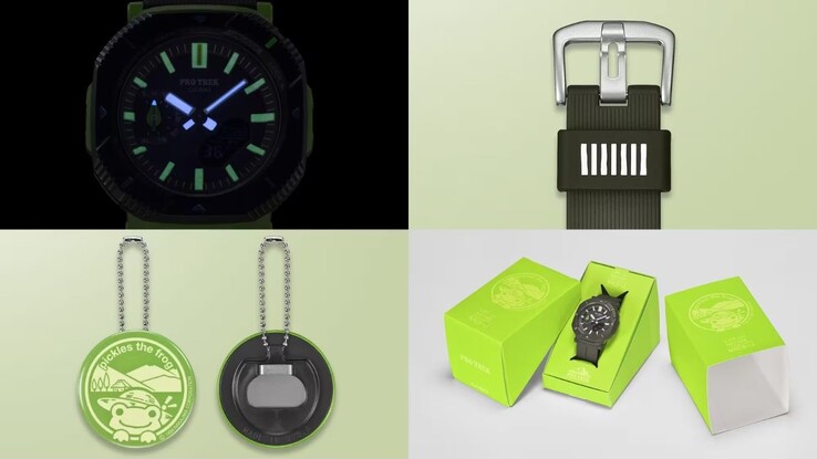 El reloj Casio Pro Trek x La Sociedad para la Conservación de la Naturaleza de Japón x Pickles la Rana PRJ-B001NJ-3