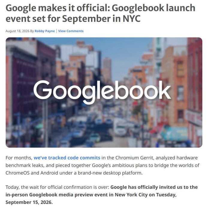 Chrome Unboxed recibió una invitación para un evento de prensa de Google Books.