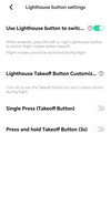 También puede configurar el comportamiento del Lighthouse Tracker