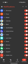 Captura de pantalla del centro de notificaciones de la nueva aplicación Pebble. (Fuente de la imagen: Eric Migicovsky vía X.com)