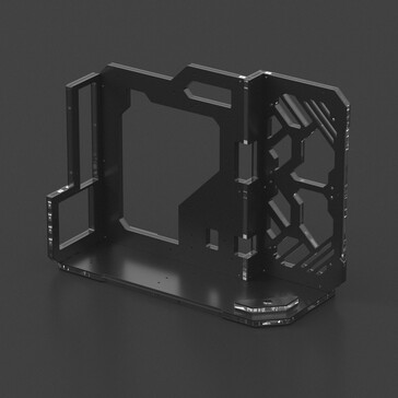 La carcasa al aire libre luce una bandeja acrílica para la placa base. (Fuente de la imagen: Geeek)