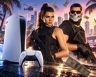 Personajes de GTA 6 junto a una PS5 y un control DualSense.