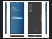 Una representación basada en la nueva patente de la pantalla del teléfono de la OPPO. (Fuente: LetsGoDigital)