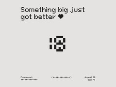 Anuncio marco teaser con el emoticono volteado a la izquierda para revelar el número 18