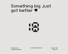  Anuncio marco teaser con el emoticono volteado a la izquierda para revelar el número 18