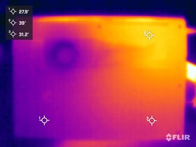 Temperaturas superficiales durante la prueba de estrés (parte inferior)