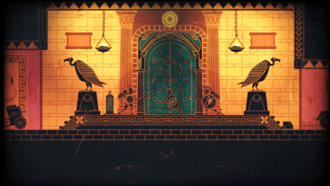 Una imagen que muestra un entorno en Apotheon.