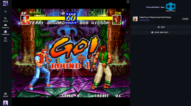 Fatal Fury 3 en la Neo Geo ejecutándose en un navegador. Neo Geo requirió un poco de ajuste, pero funciona bien (Fuente de la imagen: Notebookcheck)