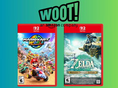 Cajas de venta de Mario Kart World y The Legend of Zelda: Tears of the Kingdom con el logotipo de Woot (Fuente de la imagen: Amazon, Woot con modificaciones)
