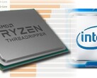 La serie Ryzen Threadripper ofrece un dominio del rendimiento para AMD, pero Intel tiene la ventaja de la cuota de mercado. (Fuente de la imagen: AMD/Intel/Master Lu - editado)