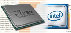La serie Ryzen Threadripper ofrece un dominio del rendimiento para AMD, pero Intel tiene la ventaja de la cuota de mercado. (Fuente de la imagen: AMD/Intel/Master Lu - editado)