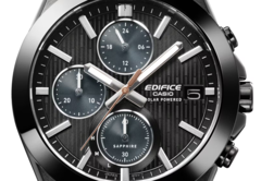 El Casio Edifice EFS-S650DC-1A negro (en la imagen) tiene un segundero de color cobre que complementa bastante bien el diseño negro. (Fuente de la imagen: Casio)