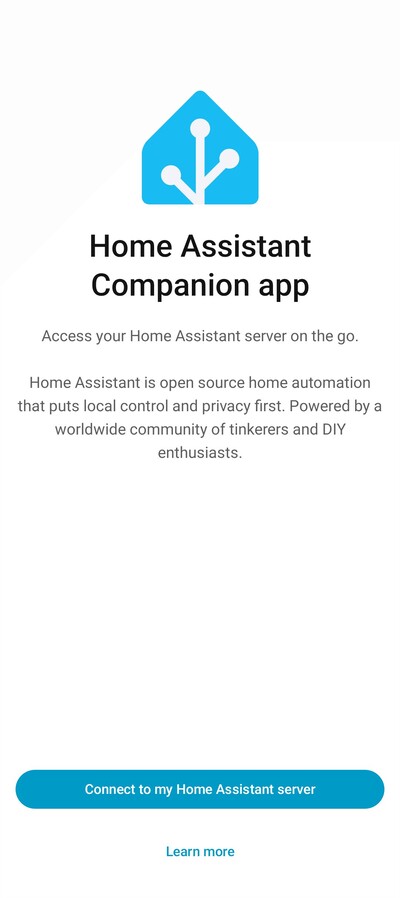 Captura de pantalla de una nueva página de incorporación en la aplicación del Asistente Domiciliario para Android