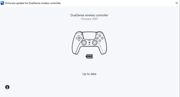 Actualizador de firmware para DualSense después de una actualización exitosa