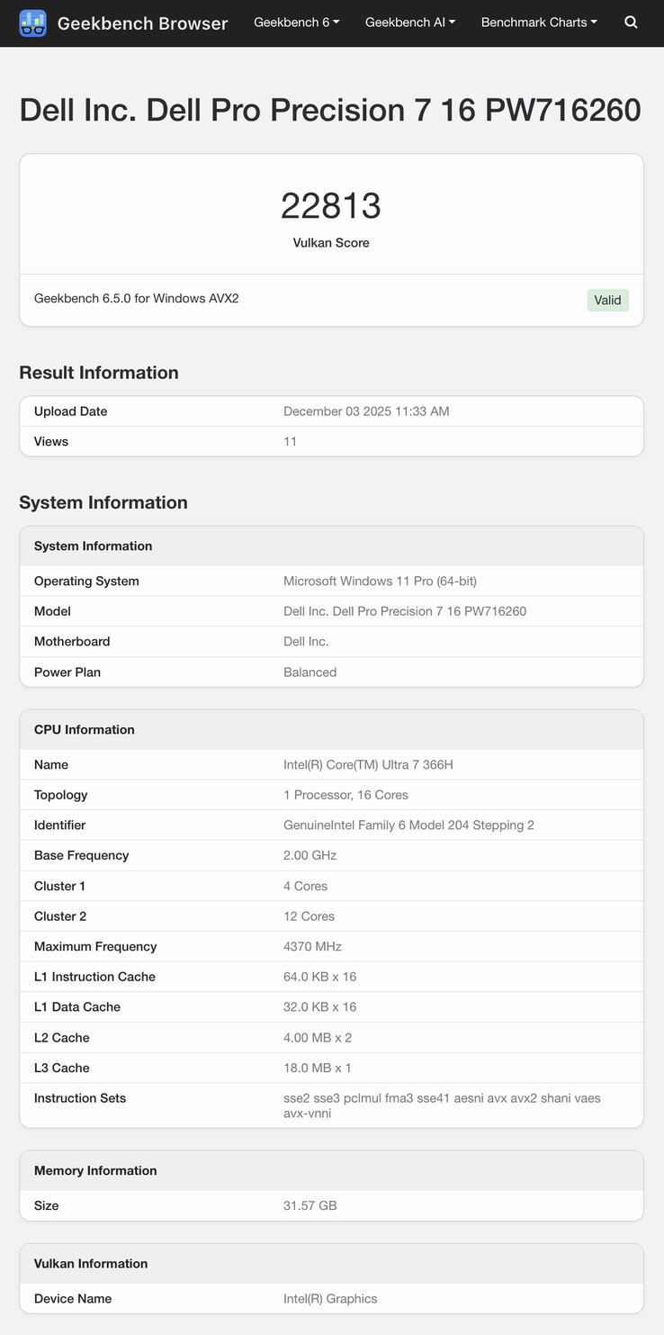 (Fuente de la imagen: Geekbench)