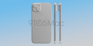 render del iPhone 15 Plus. (Fuente de la imagen: 9to5Mac)