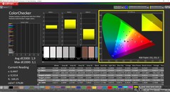 CalMAN ColorChecker (perfil: Nativo, espacio de color de destino: P3)