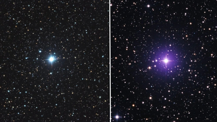 V572 Velorum a la izquierda y V462 Lupi a la derecha. (Fuente de la imagen: Eliot Herman)