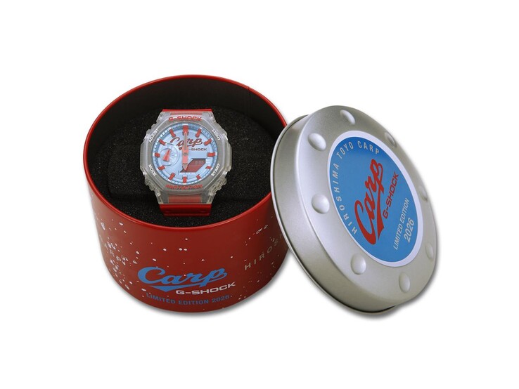 El 2026 Casio G-Shock x Hiroshima Toyo Carp GA-2100X. (Fuente de la imagen: tienda Hiroshima Toyo Carp)