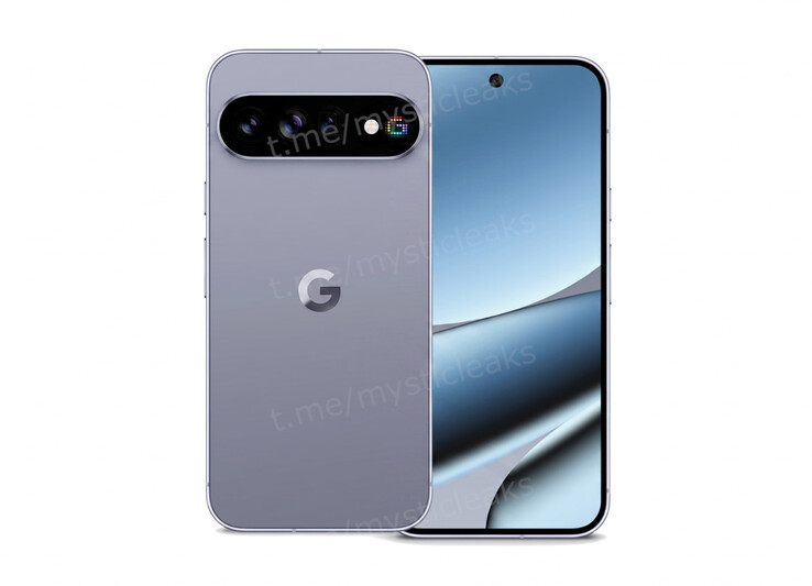 Render generado por IA del diseño trasero del Pixel 11 Pro, que muestra la matriz de LED RGB